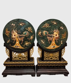 Qing Dynasty's Hundred Treasures Embedded Screen Set
