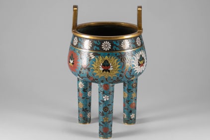 Qing Dynasty cloisonn é three legged stove