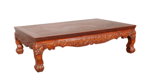 Huanghua Pear Chi Dragon Pattern Floor Table