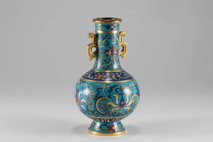Qing Dynasty cloisonn é bottle