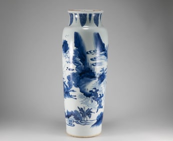 Qing Dynasty Shunzhi Blue and White Vase