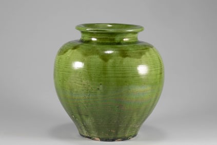 Tang Dynasty Green Glazed Bottle