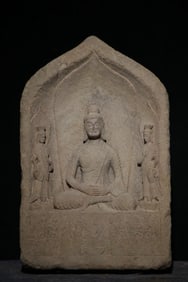 Northern Wei sandstone Buddhist niche