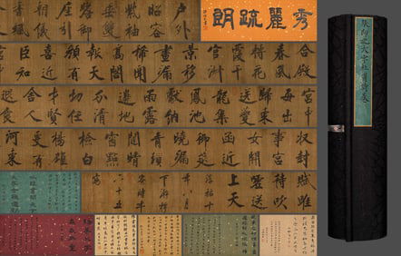 Zhang Jizhi's calligraphy scroll on silk