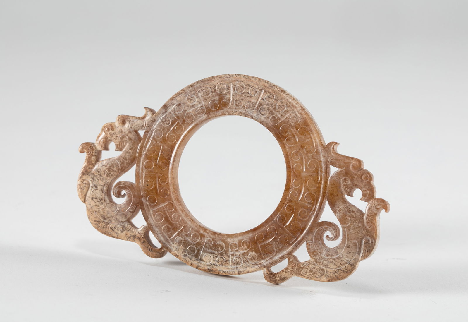 Han Dynasty jade bi: H:5.5cm L:9cm