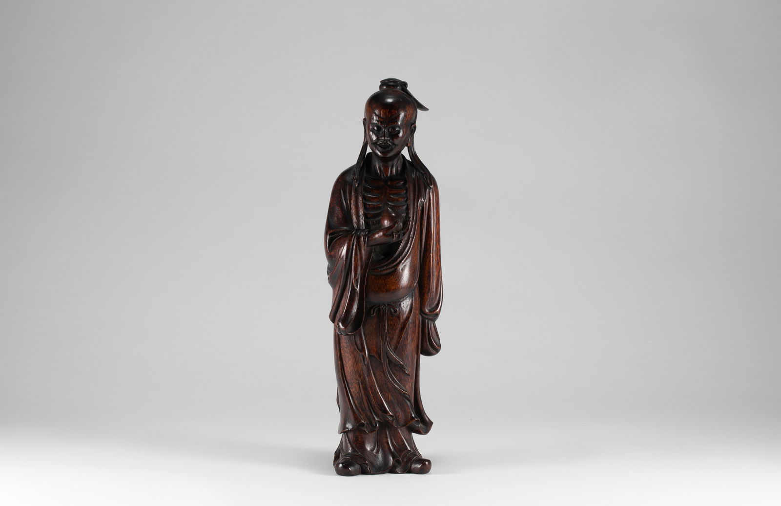 Qing Dynasty boxwood Dongfang Shuo: H:30cm W:7cm