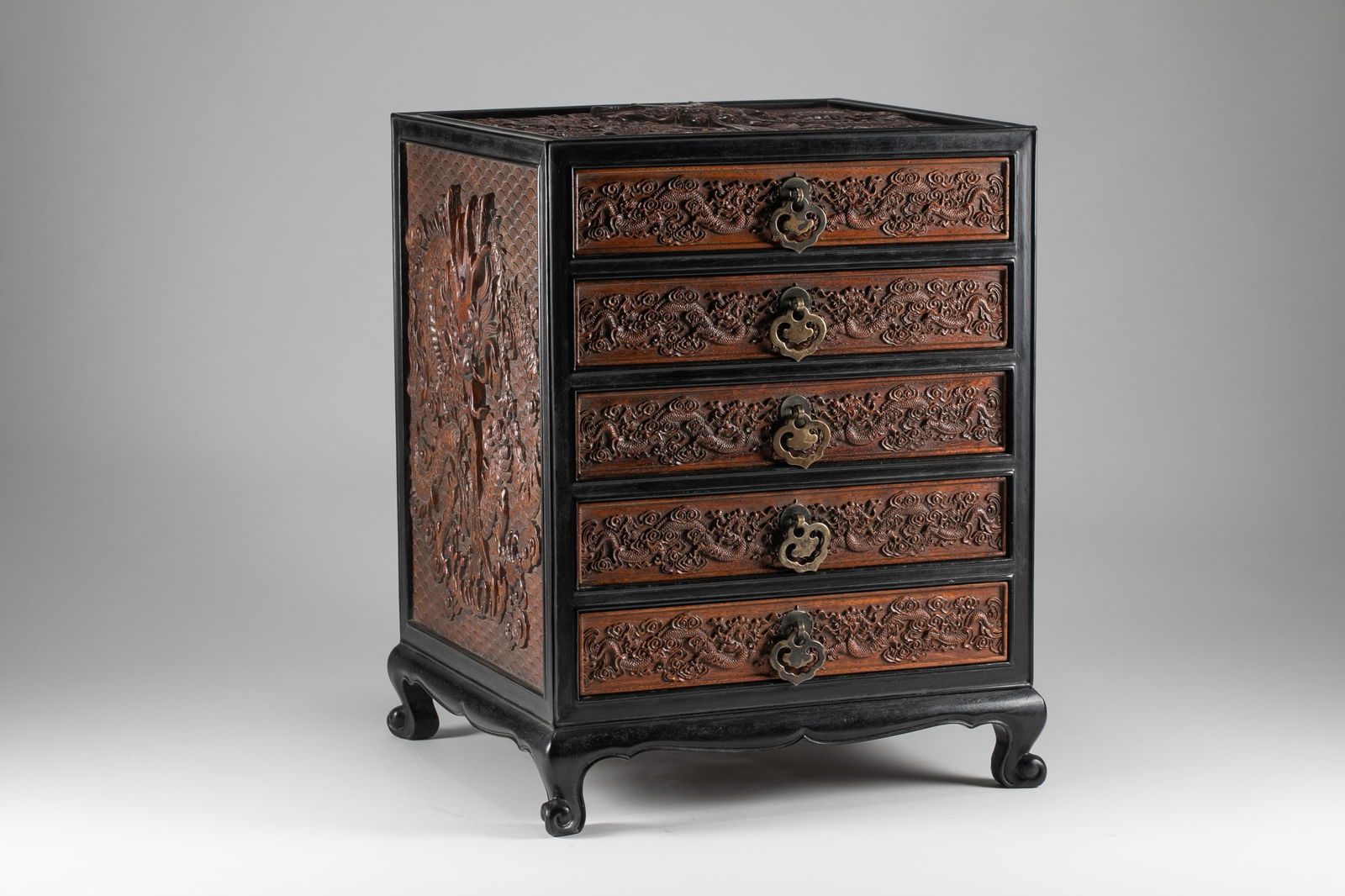 Qing Dynasty Pear Wood Five Dou Cabinet: L:25.5cm W:23.5cm H:31cm