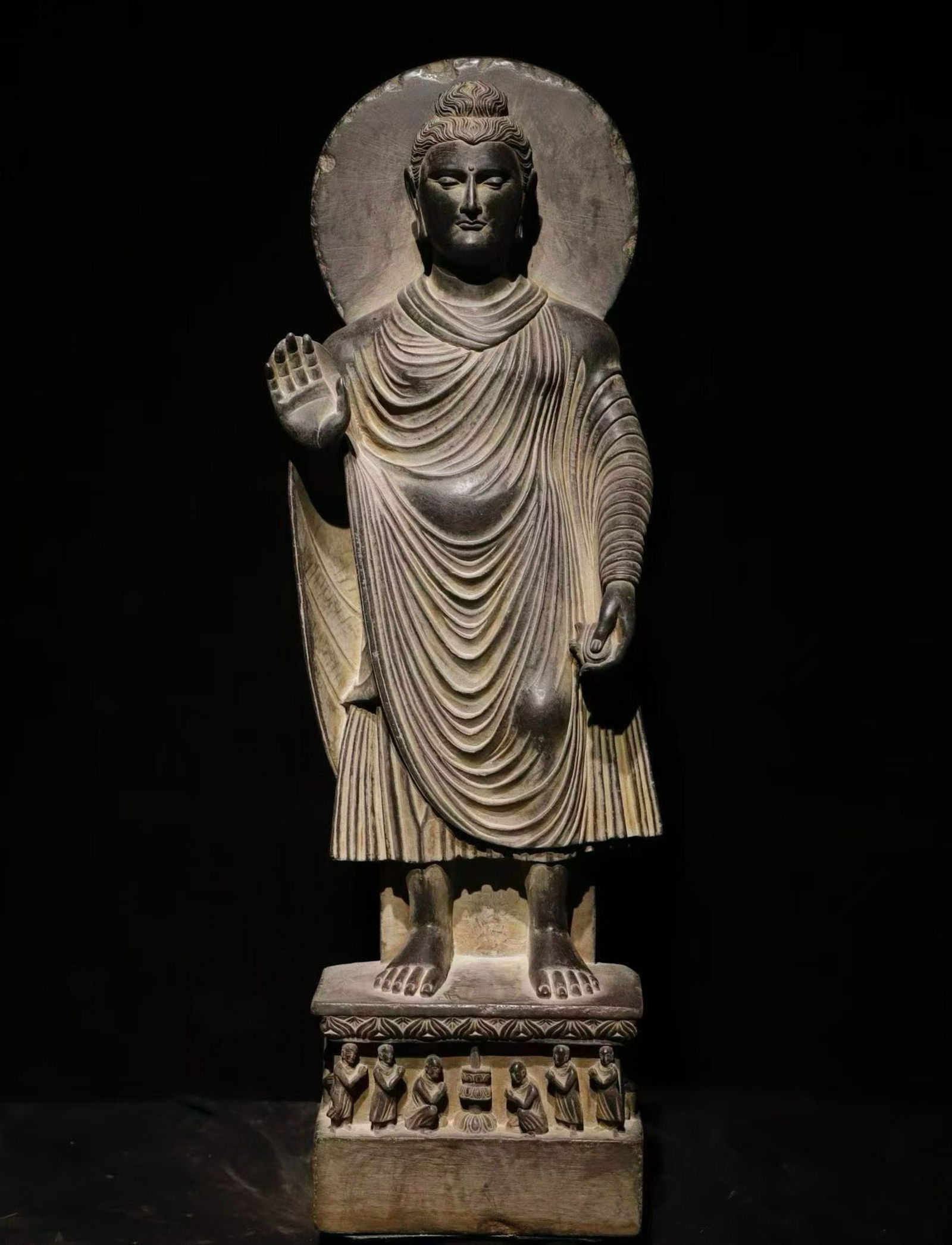Gandhara Buddha: H:82cm W:26cm