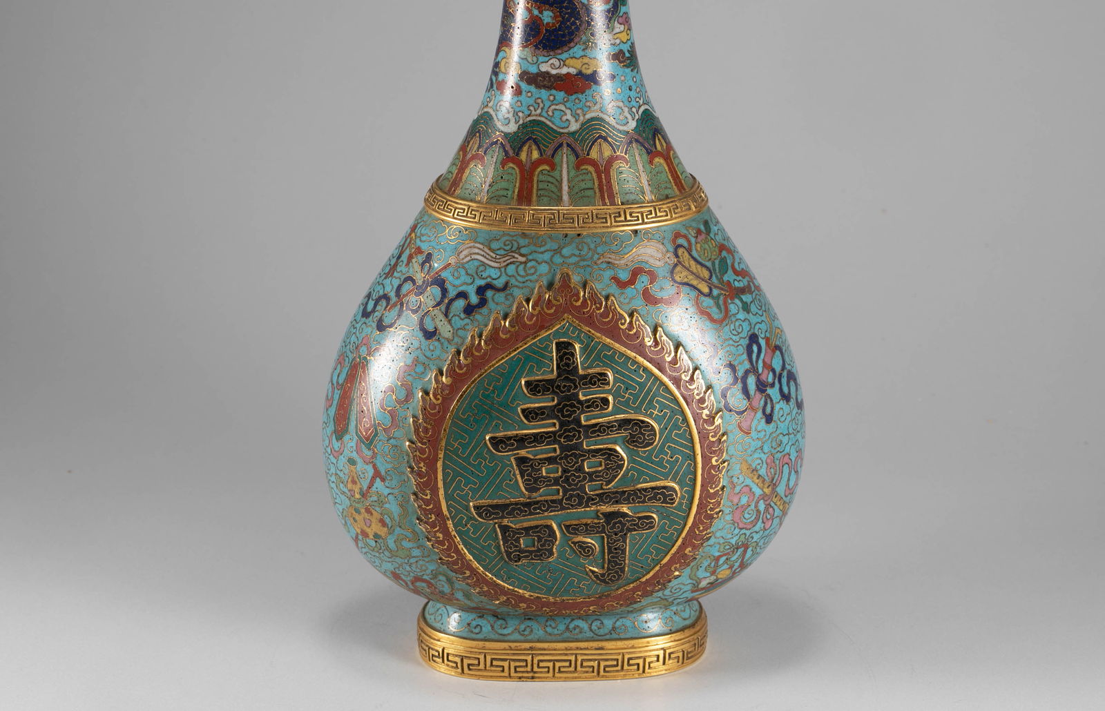 Ming Dynasty cloisonn é flat teapot - 2