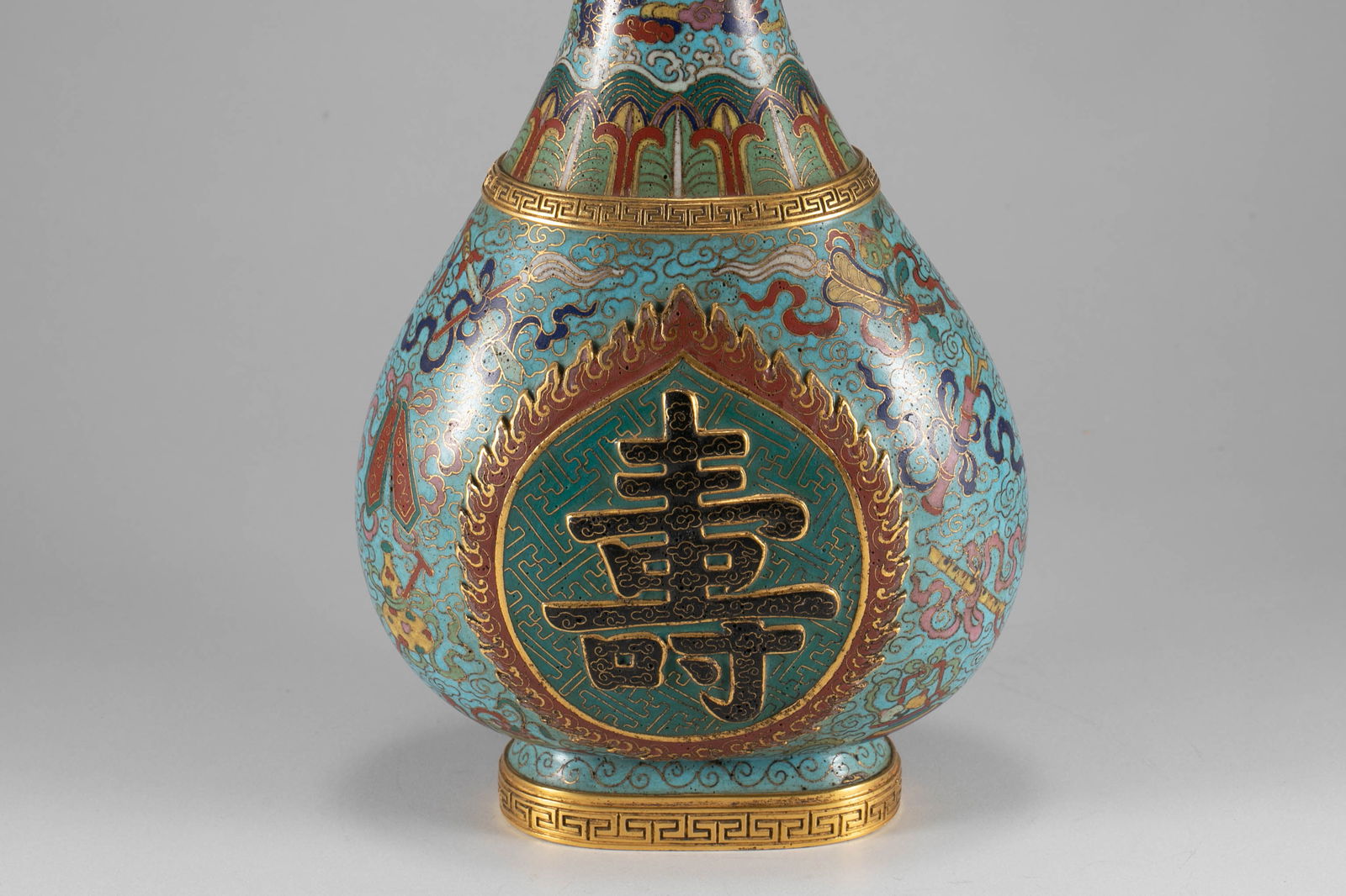 Ming Dynasty cloisonn é flat teapot - 6