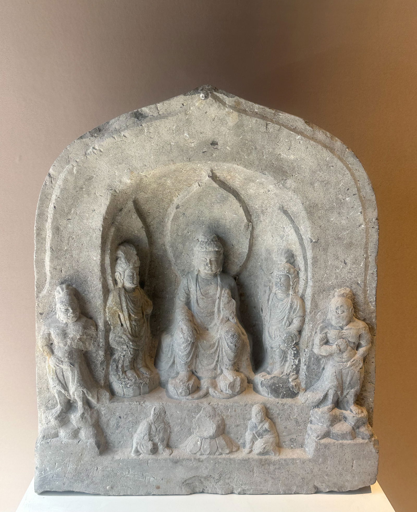 Ming Dynasty bluestone Buddhist niche: H:45.5cm W:38.5cm