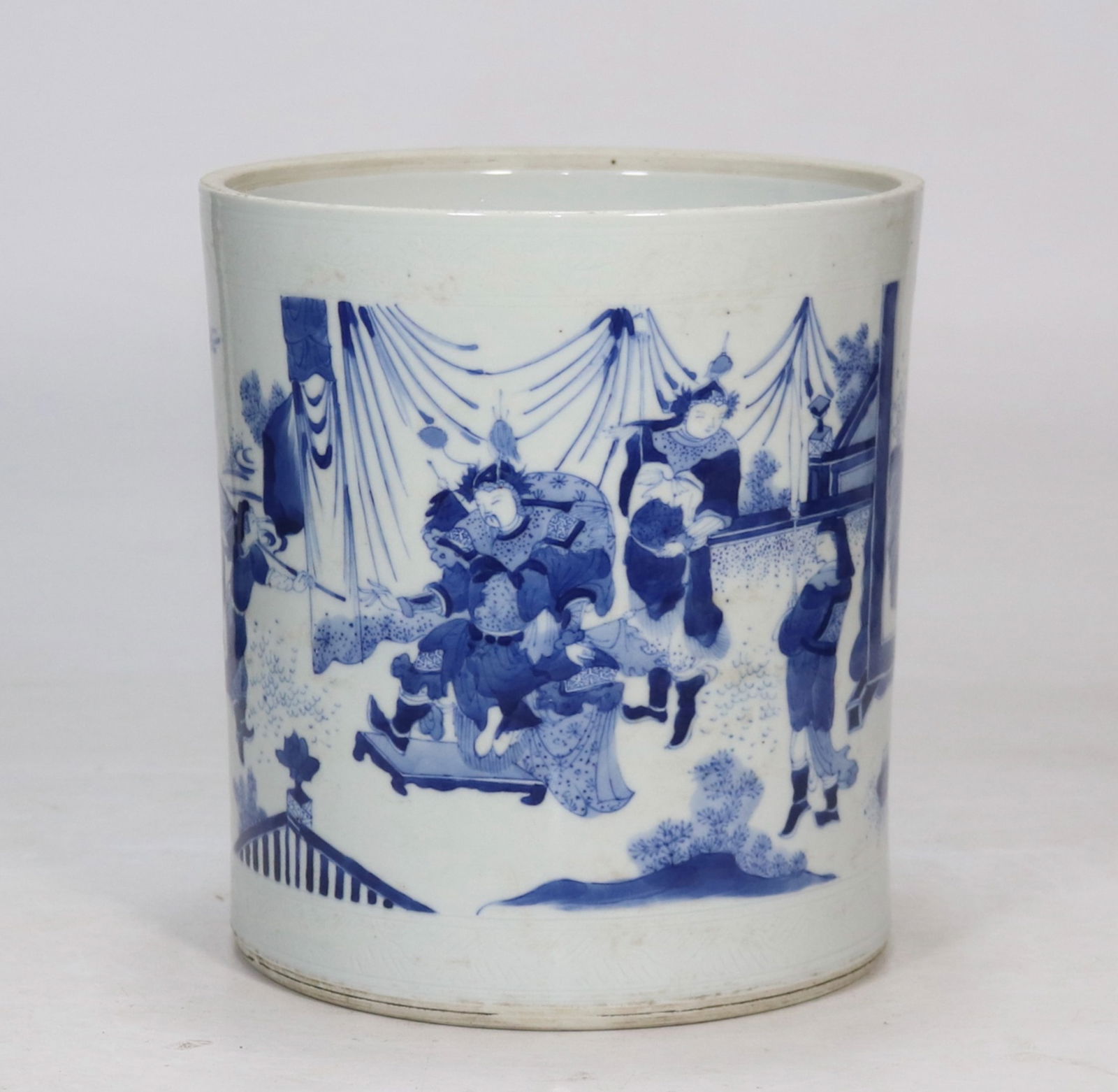 Ming Dynasty Blue and White Character Story Picture: H:21.5cm W:19.6cm