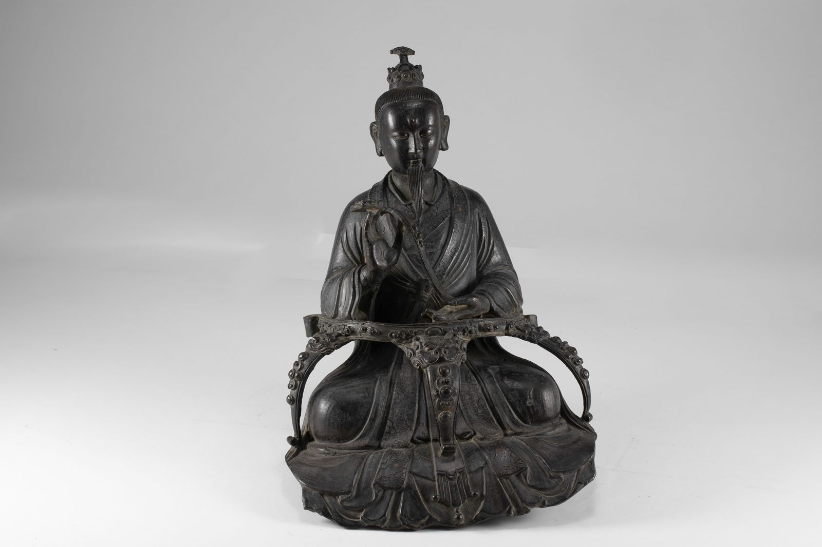 Bronze bodied statue of Tian Zun from the Qing Dynasty: H:25cm W:20.5cm