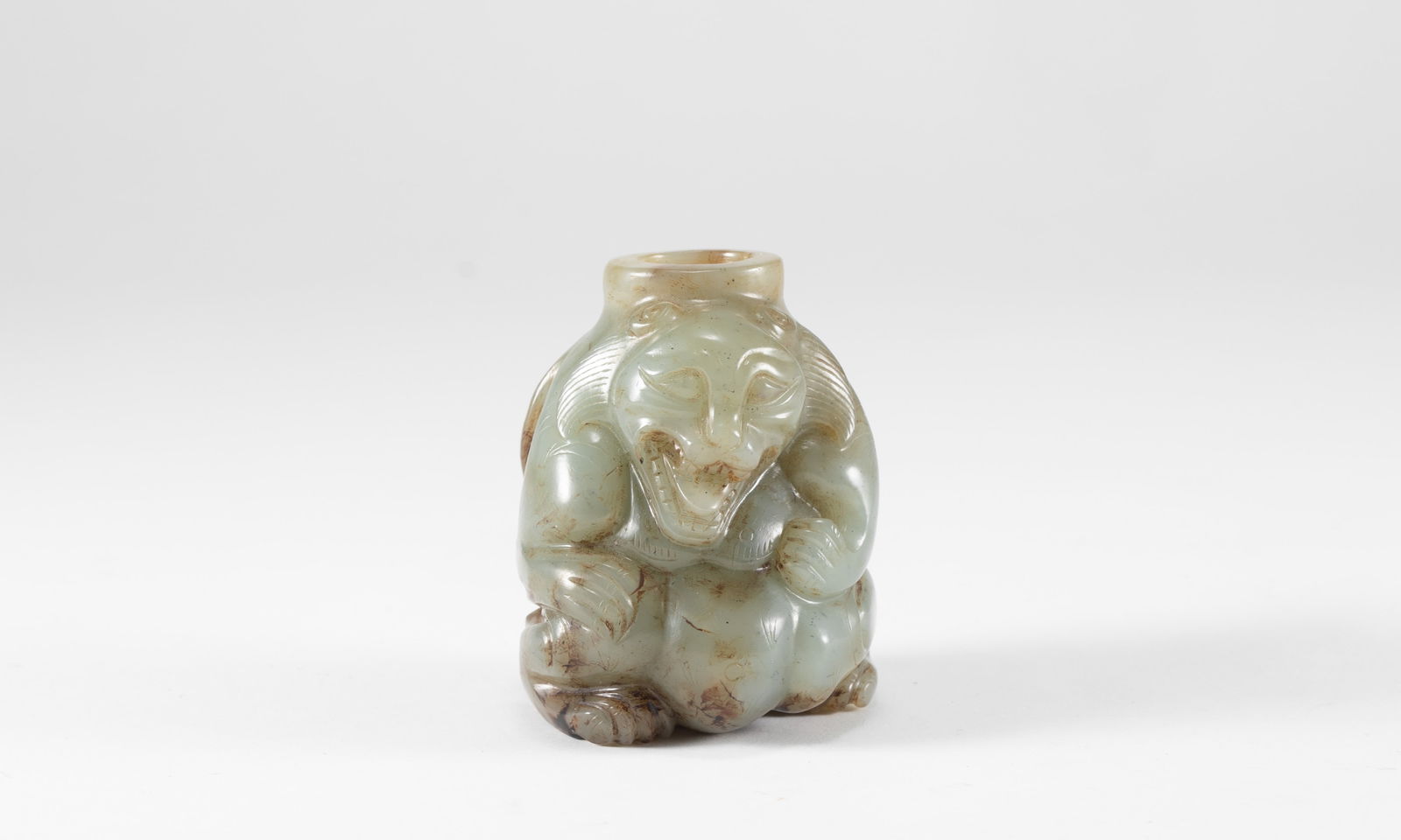 Hotan Jade Auspicious Beast: H:6cm W:5cm