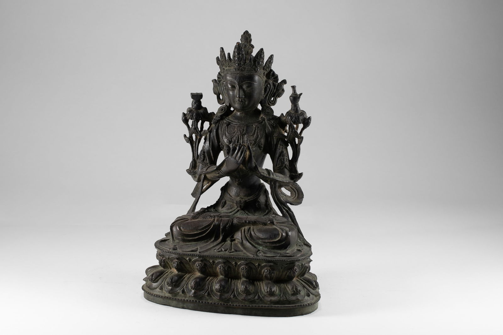 Ming Dynasty Bronze bodied Guanyin: H:29cm W:21cm