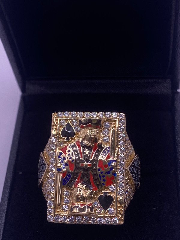 14k GOLD KING OF SPADES RING - 14.9 GRAMS - SIZE 9 - REF:001 (1 of 3)