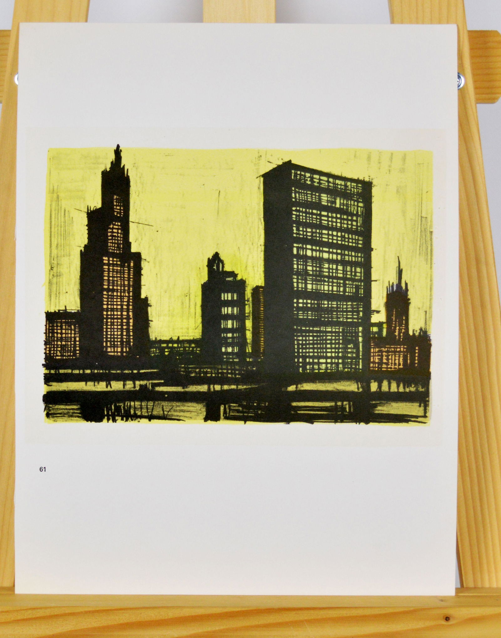 Buffet, Bernard - Lithograph.: Bernard Buffet ( (1928-1999) (after) New-York IX Lithograph on vellum Acropole. From the catalogue of lithographs 1952 - 1966 (61). There is printed text on verso.