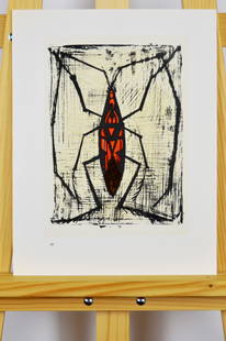 Buffet, Bernard - Lithograph.: Bernard Buffet ( (1928-1999) (after) Nete, Lithograph on vellum Acropole. From the catalogue of lithographs 1952 - 1966 (45). There is printed text on verso.