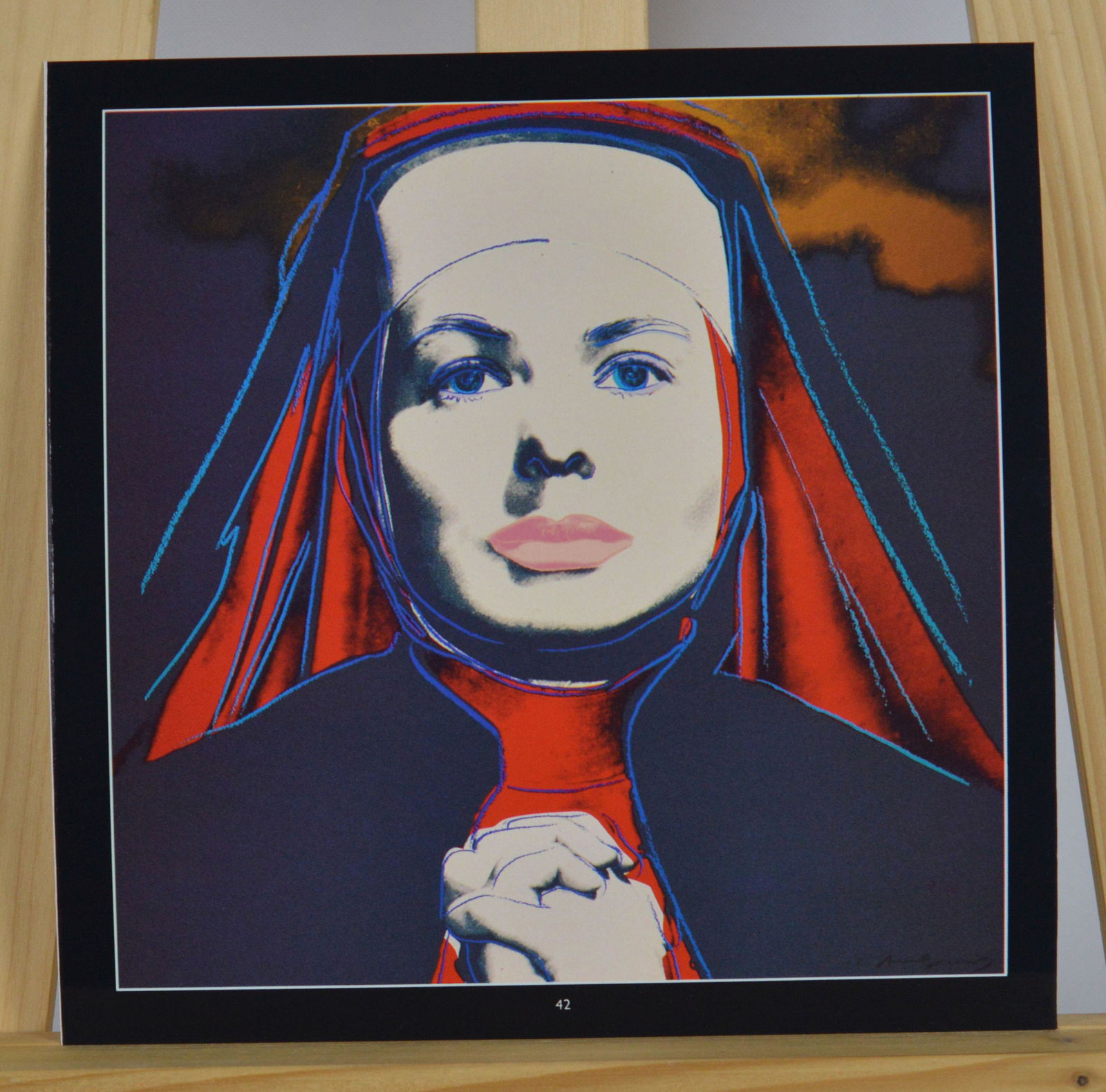 Warhol, Andy - Ingrid Bergman 'The Nun': Andy Warhol -Ingrid Bergman in The Bells of St Mary's. nr 42 offset lithography. Signature Imprime. Printed on paper from Lessebo Bruk, Sweden.