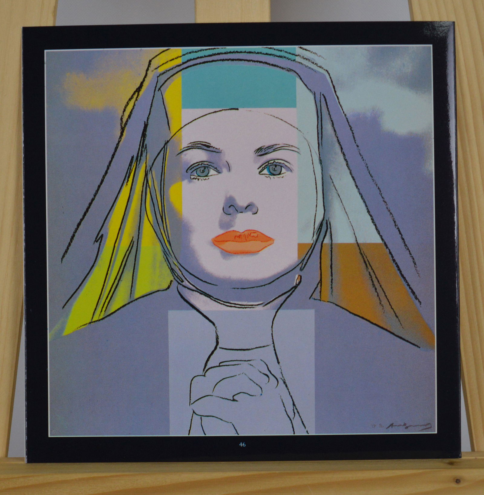 Warhol, Andy - Ingrid Bergman 'The Nun': Andy Warhol -Ingrid Bergman in The Bells of St Mary's. nr 46 offset lithography. Signature Imprime. Printed on paper from Lessebo Bruk, Sweden.
