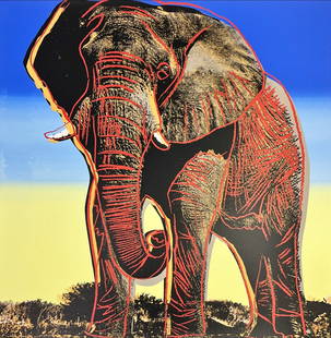 Andy Warhol - Silkscreen - African Elephant from the series Endangered Species: Screen print titled African Elephant from Endangered Species by Andy Warhol. Published by Ronald Feldman Fine Arts, Inc., New York. The work is not signed or numbered, but has copyright stamps from Fe