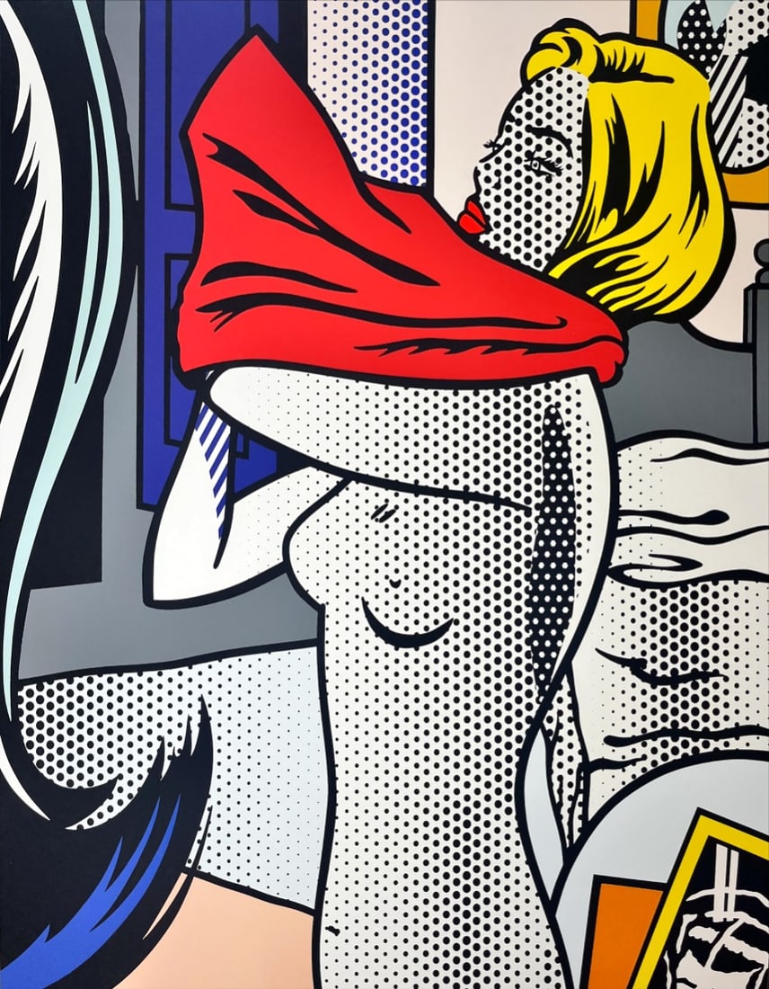 Lichtenstein, Roy - Screenprint: Roy Lichtenstein (1923-1997This iconic work by the American Roy Lichtenstein.Title: Nude with Red Shirt. Limited edition.Screenprint after the original painting from 1993.Published by Styria StudioPop