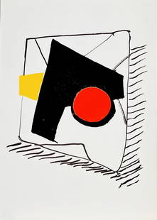 Alexander Calder - Original lithograph DLM: Original lithograph, Cover executed for Derriere le Miroir, nr 221, 1976. Published in Paris by Maeght. There is text on verso.Alexander Calder (; July 22, 1898 – November 11, 1976) was an American