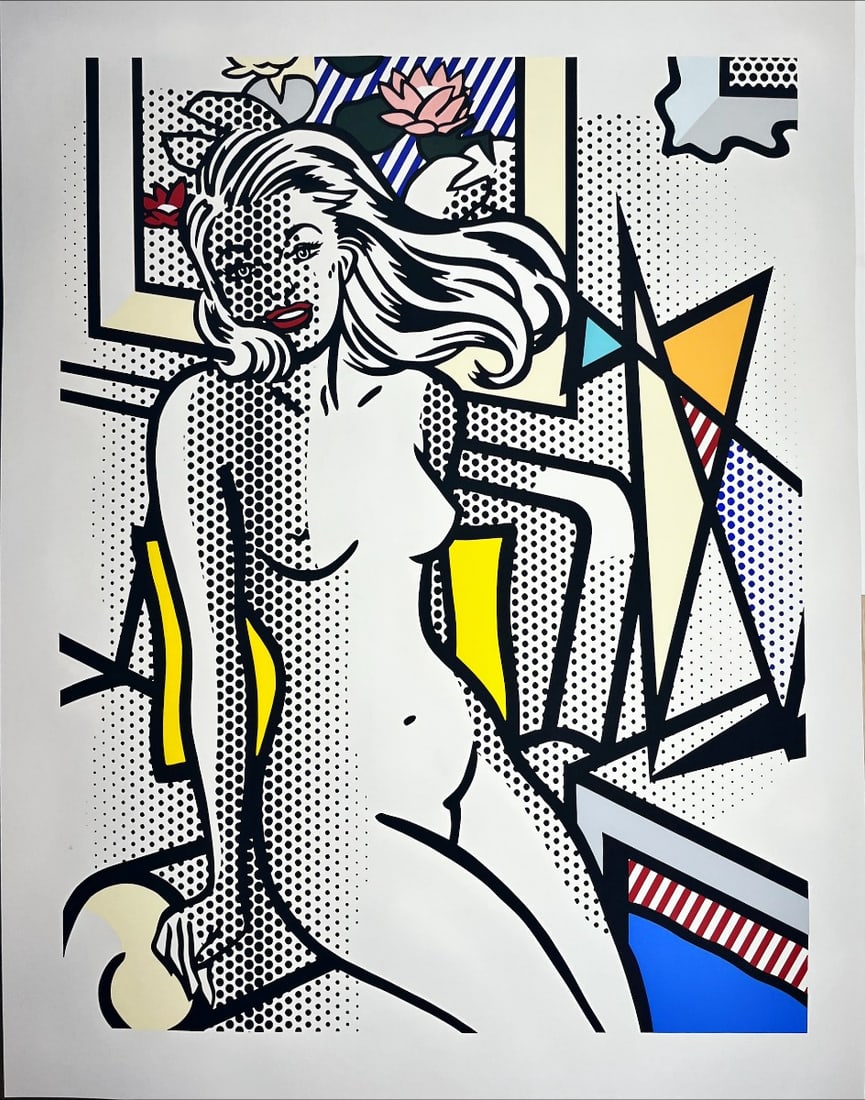 Lichtenstein, Roy - Screenprint: Roy Lichtenstein (1923-1997)This iconic work by the American Roy Lichtenstein.Title: Nude In Yellow. Limited edition.Screenprint after the original painting.Published by Styria StudioPop artist Roy Li