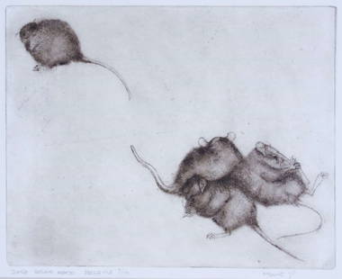 Minnie - Dry needle etching - Hand signed: Minnie - Dry needle etching - Hand-signed, Dutch school.Completely framed, comes with passepartout.