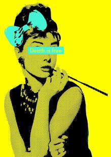 Death NYC - Audrey Hepburn - Death is free - Hand Signed: Street Art. Death NYCHand signature by the Artist. Original certificate and golden seal included. DEATH NYC's artwork featured in galleries and streets around the world. Recently also featured in the