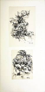 Jan Michels - Ink Drawings: Jan MIECHELS (Arnhem 1916 - 1996)As an artist, he is self-taught. In 1940, together with his brother Henk, the graphic artist, he rented the Bolkstoren, a tower of the old city wall in Arnhem and set