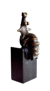 Bronze Sculpture: Great bronze sculpture: seated figure, unsigned, on a granite base. Unique