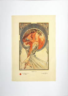 Mucha, Alphonse - Lithograph - Handnumbered: ALPHONSE MUCHA - LithographUnique edition of high-quality lithographs on unique material in the world, printed on Japanese handmade paper-Washi, is paper of the highest quality made from the bark of m
