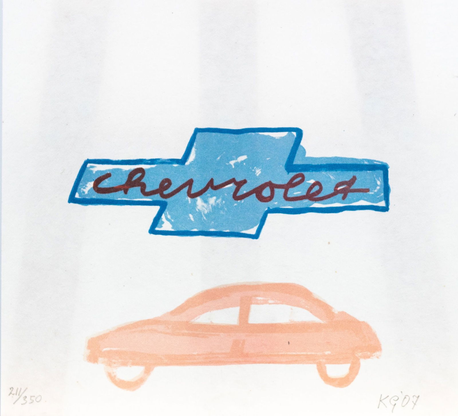 Gubbels, Klaas - Silkscreen: Lithography by Klaas Gubbels in perfect condition. This work is from the series "The hole in the hedge". Hand-Signed with monogram, numbered and year in pencil.