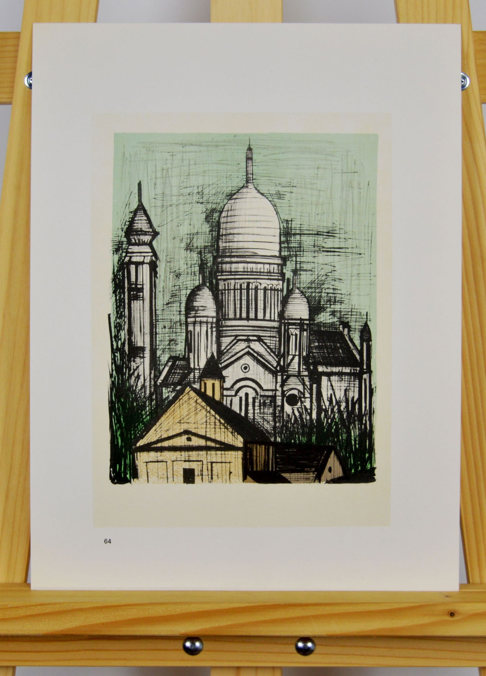 Buffet, Bernard - Lithograph.: Bernard Buffet ( (1928-1999) (after) Le Sacré-Coeur, Lithograph on vellum Acropole. From the catalogue of lithographs 1952 - 1966 (64). There is printed text on verso.