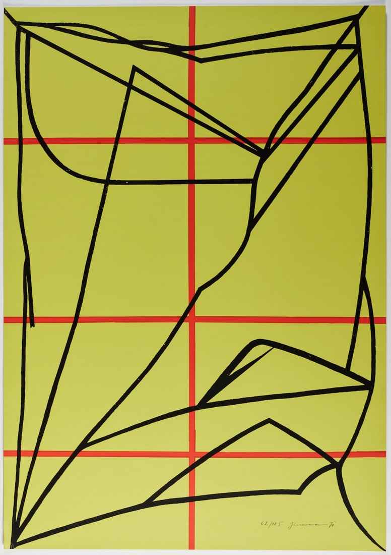 Peter Zimmermann - Lithograph - Hand signed: Lithograph - Hand-signedPeter Zimmermann is a German painter known for digitally manipulating art catalogues, found photos, and book covers until they are no longer representative of their original fo