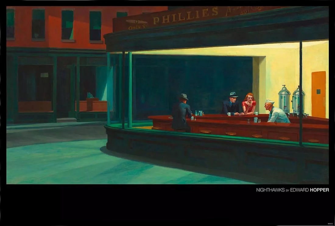 Edward Hopper - Nighthawks - Serigraph on Photo paper: Poster of Edward Hopper - Nighthawks