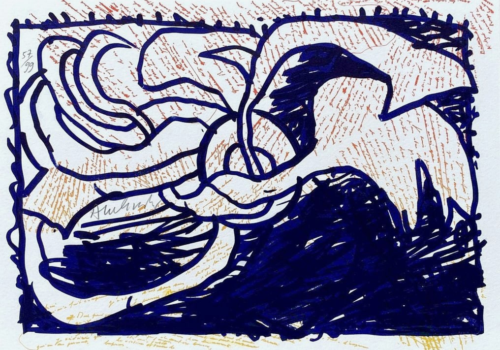 Pierre Alechinsky - Lithograph - Hand-signed: Nice Lthograph. Hand-signed and numbered in pencil by the artist.Pierre Alechinsky is a Belgian artist known for his involvement in the avant-garde CoBrA group. Melding medieval illustrations, folk ar