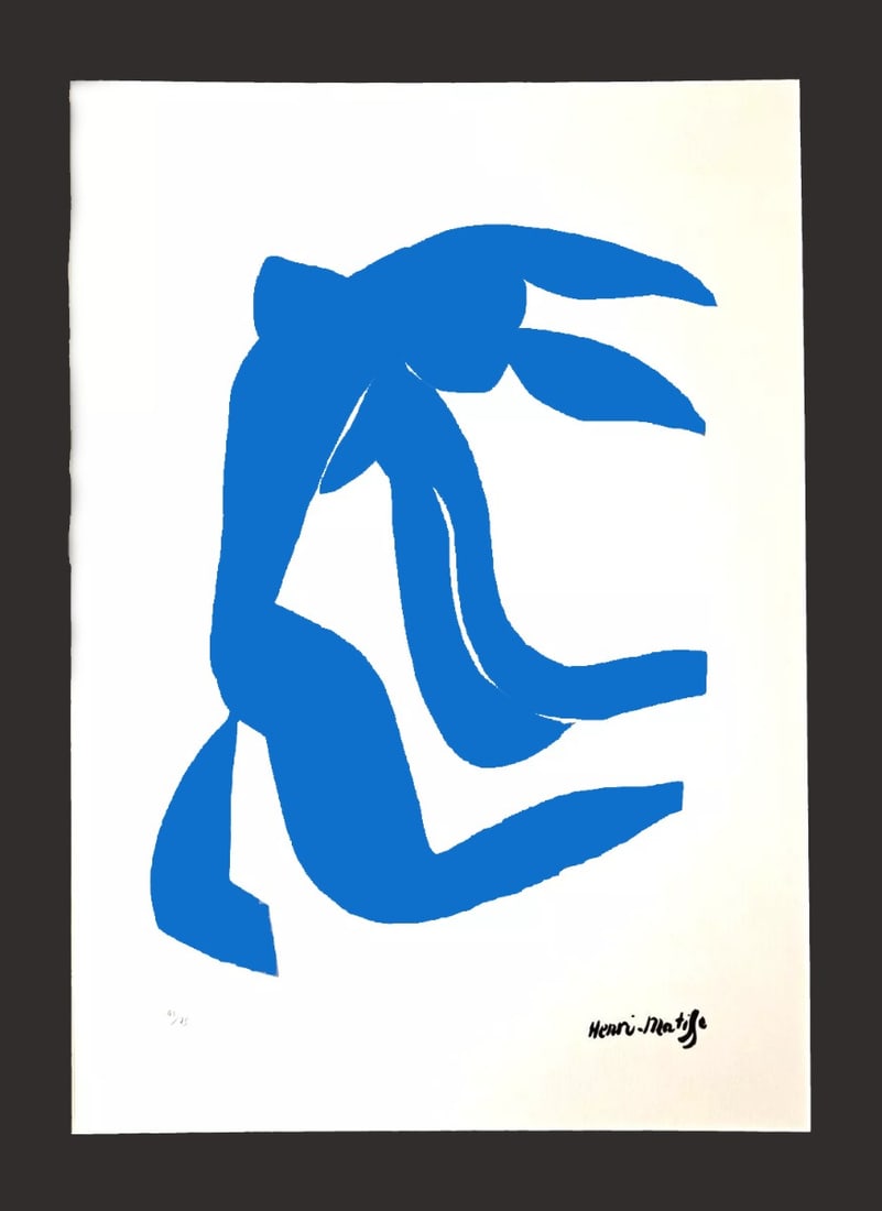 Matisse, Henri - Blue Nude - Signed: Matisse, Henri . Blue Nude. Lithograph, Signed in the print.Hand numbered.Comes with Passe-Partout.