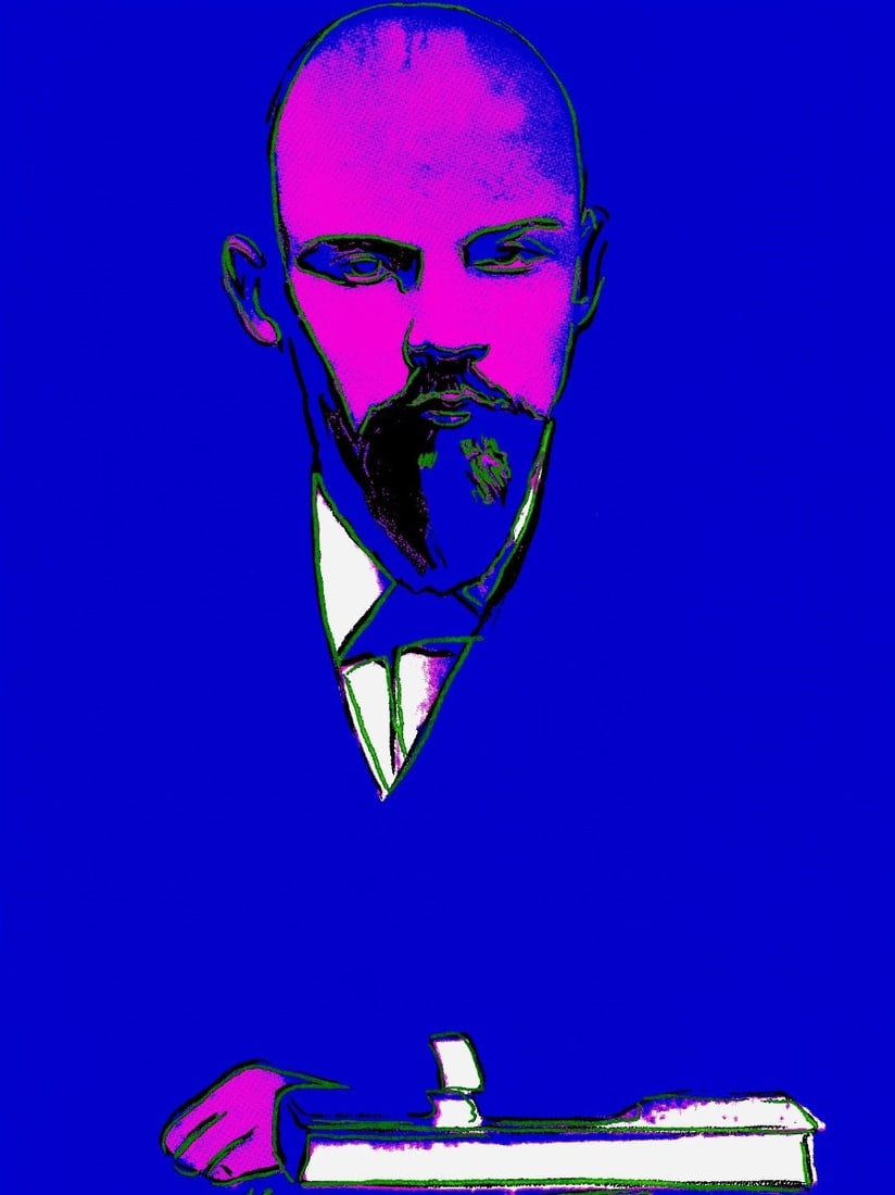 Andy Warhol - Lenin - Graphics series with diamond dust - Signed in the print. (1 of 4)