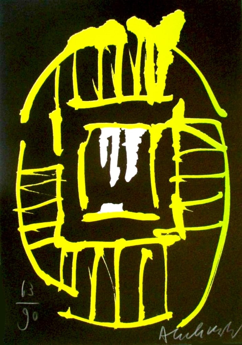 Pierre Alechinsky - Lithograph - Hand-signed: Pierre Alechinsky - Lithographs from the 2006 series "Tapis et caries". Printed by Atelier Clot, Bramsen & Georges, Paris on BFK Rives paper.Edition 90 copies + 15 copies HC (hors commerce)You are bid