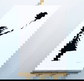 Banksy, after - Stencil / Spray.: Title: Girl with Heart Balloon. Banksy, after. Stencil/Spray. StreetArt. Edition: A/P (Artist Proof) Random/XX. Comes with Signed COA card of the Publisher. Signature imprimée (signed in plate). With