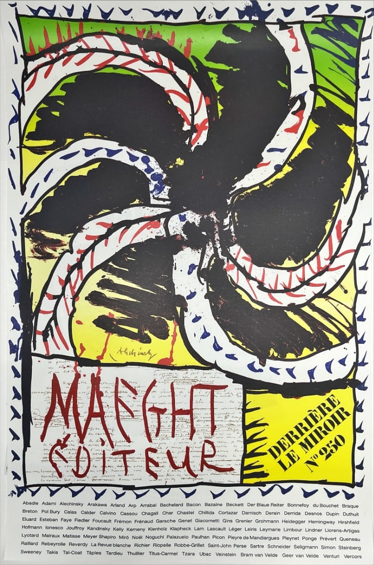 Alechinsky, Pierre - Original lithograph of Gallery Maeght: Pierre Alechinski (1927-) Original colour lithographPublished by Maeght in 1982 on the occasion of the release of DLM (Derrière le Miroir) n°250.