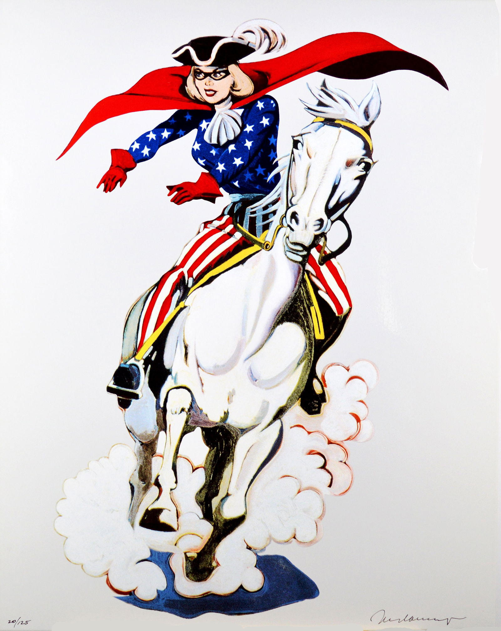 Mel Ramos. Handsigned - Enamel on steel: Enamel on steel of Mel Ramos "Miss America". Hand signed and numbered 20/125. New condition, in original box.