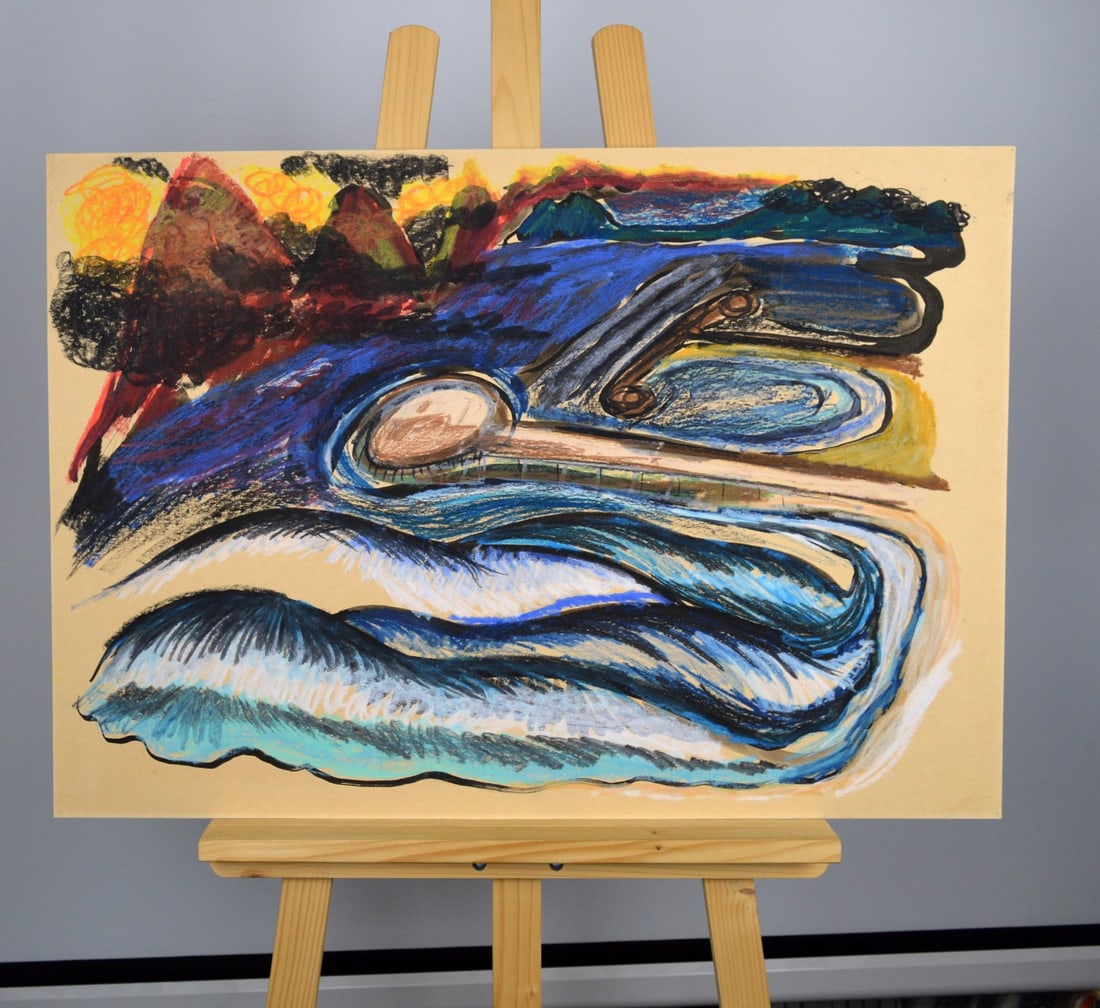 M. Bolhuis - Chalk Drawing - Handsigned: Handsigned (verso)Comes from the collection of the municipality of The Hague, The Netherlands.