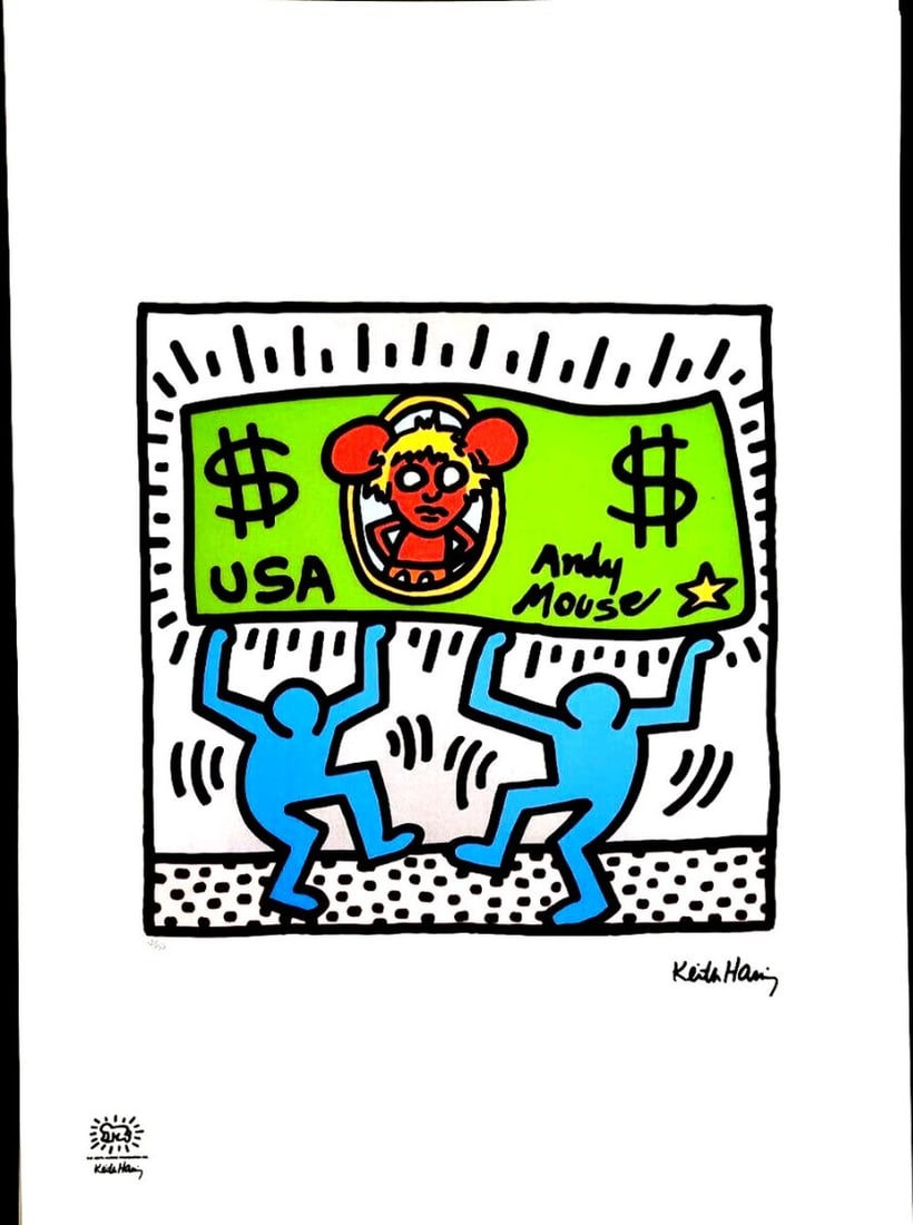 Keith Haring - Lithograph - Hand numbered - Signed: LithographSigned of the plate and numbered by handLimited Edition of 150 piecesEach piece is individually numberedAfter the original by Keith Haring