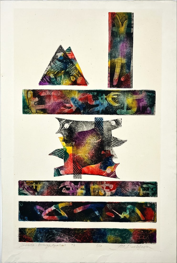 M. Duchteva - Etching - Hand signed: Maria Duchteva (b. 1952, Bulgaria)Etching/Aquatint.Great Etching.Comes from the collection of the municipality of The Hague, The Netherlands.