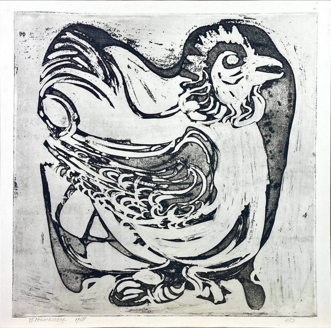 Jan (J.C.A.) Michielsen - Etching - Hand signed: Michielsen, Jan - 1939-2010 Jan Michielsen was a Dutch graphic artist and painter. Jan Michielsen trained at the Academy of Fine Arts Sint-Joost. He also taught there until 1980. He lived and worked a