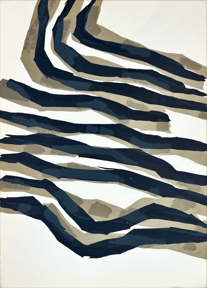 Raoul Ubac - Lithograph - DLM 1964 (Derriere le Miroir): Original lithograph, executed for Derriere le Miroir, n° 142, 1964. Published in Paris by Maeght. There is text on verso. Raoul Ubac - Page from Derriere le Miroir Very rarely lithograph of