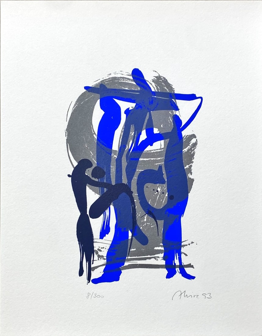 Erika Megyeri - Lithograph - Hand signed: Akire, whose birth name is Erika Megyeri, is an artist born in 1945 in Temeschburg (now Timi?oara), Romania. She studied at the Art Academy, with a focus on stained glass and architectural art, before